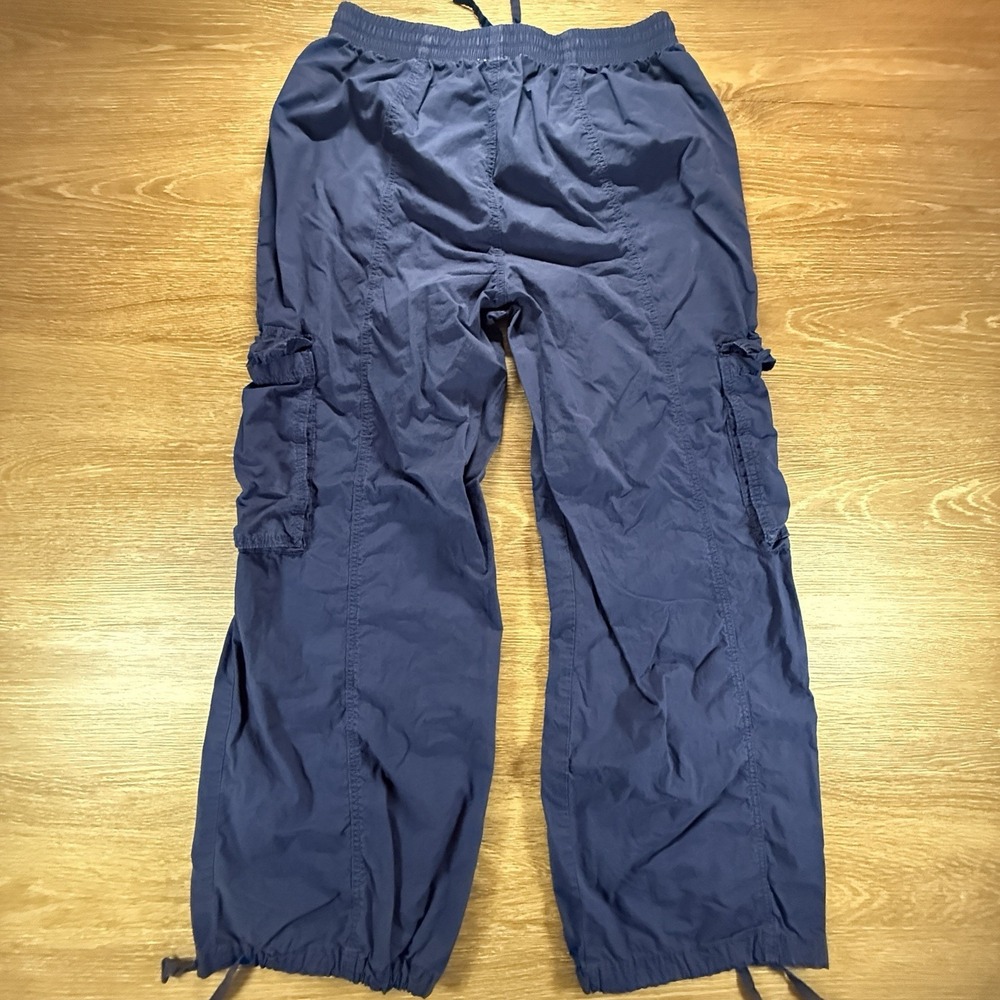 Aerie Pants Women's M Blue Cargo Parachute Wide Leg Lightweight Casual Y2K Style - Picture 9 of 9